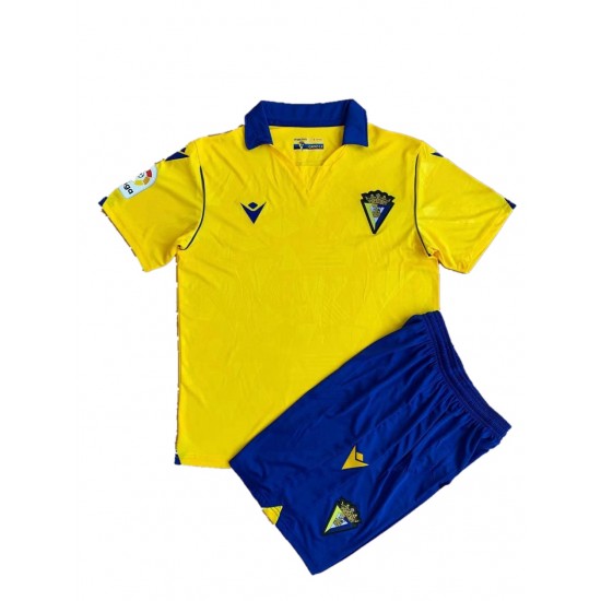 Camisola Cádiz CF Criança Equipamento Primeiro 2021-2022 Manga Curta